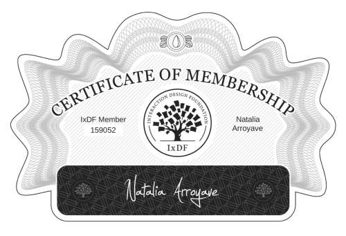 Natalia's Certificate of membership