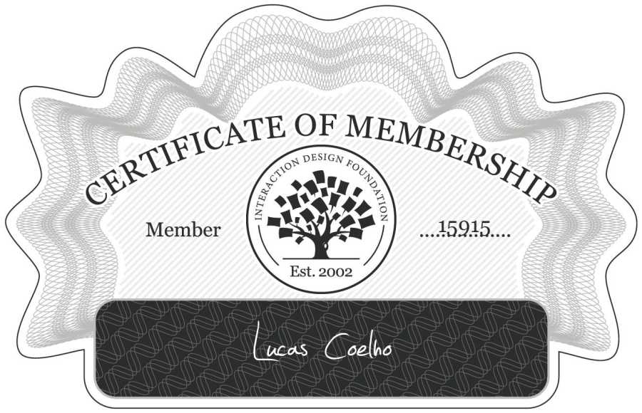 Lucas Coelho: Certificate of Membership