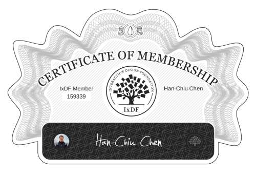 Han-Chiu's Certificate of membership