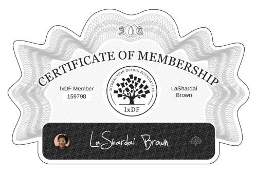 LaShardai's Certificate of membership