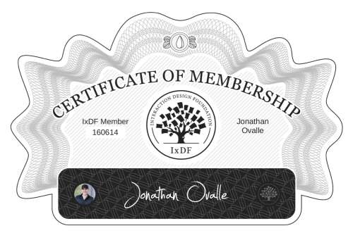 Jonathan's Certificate of membership