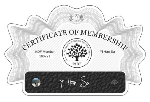 Yi  Han Su's Certificate of membership
