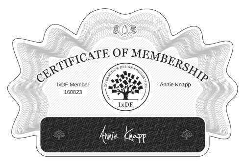Annie's Certificate of membership