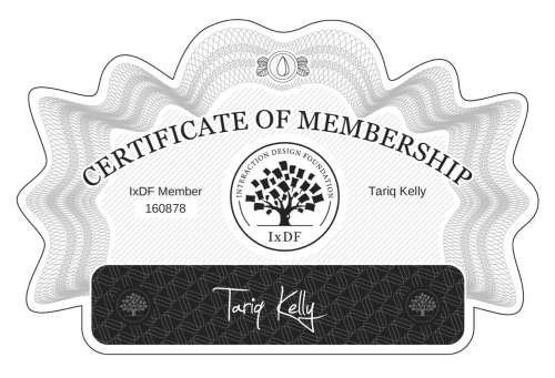 Tariq's Certificate of membership