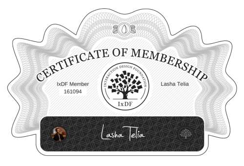 Lasha's Certificate of membership
