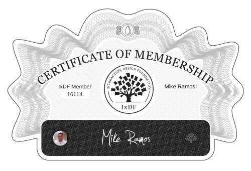 Mike's Certificate of membership