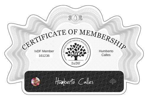 Humberto's Certificate of membership
