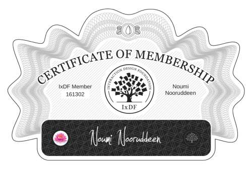 Noumi's Certificate of membership
