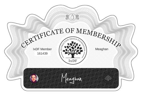 Meaghan's Certificate of membership