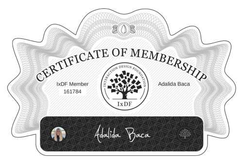 Adalida's Certificate of membership