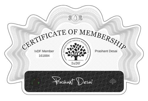 Prashant's Certificate of membership