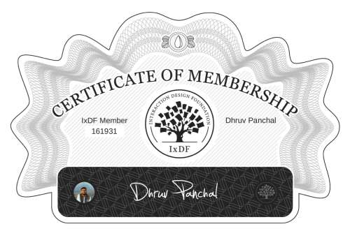 Dhruv's Certificate of membership