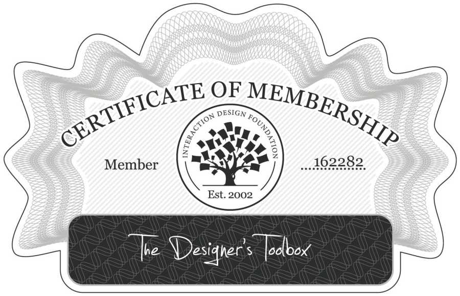 The Designer's Toolbox: Certificate of Membership