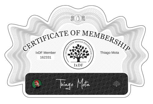 Thiago's Certificate of membership