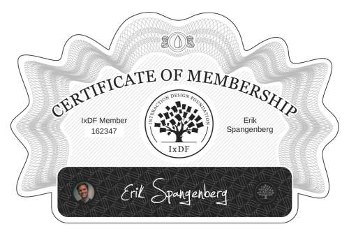 Erik's Certificate of membership