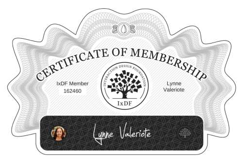 Lynne's Certificate of membership