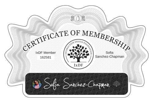 Sofia's Certificate of membership