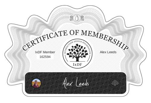Alex's Certificate of membership