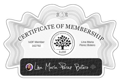 Lina's Certificate of membership