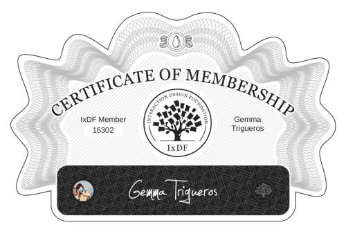Gemma's Certificate of membership