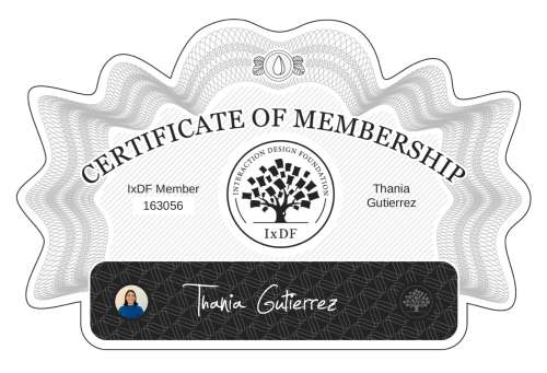 Thania's Certificate of membership