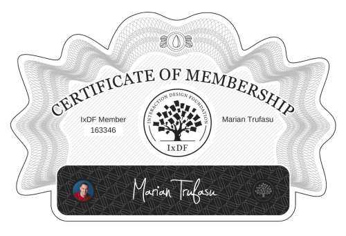Marian's Certificate of membership