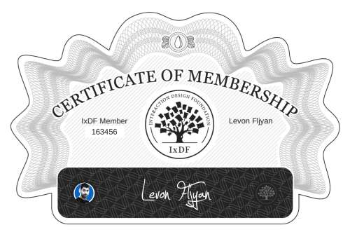 Levon's Certificate of membership