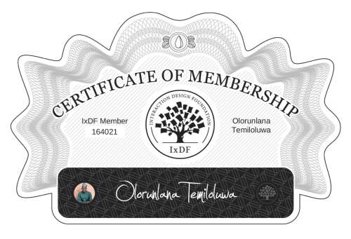 Olorunlana's Certificate of membership
