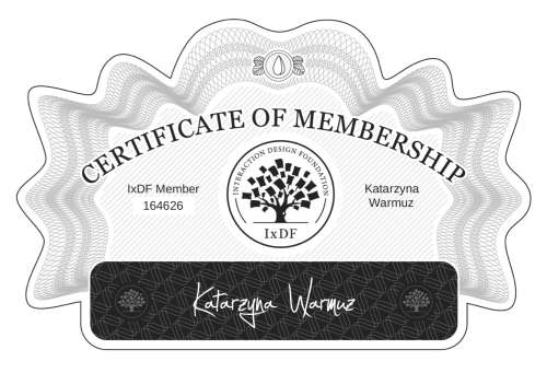 Katarzyna's Certificate of membership
