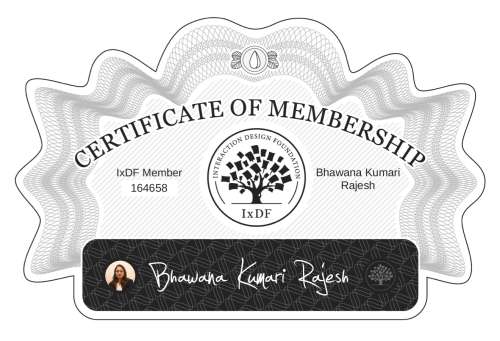 Bhawana's Certificate of membership