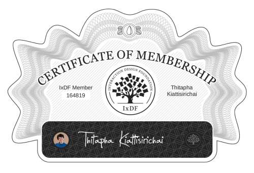Thitapha's Certificate of membership