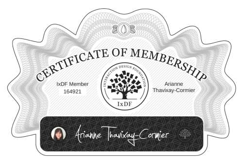 Arianne's Certificate of membership