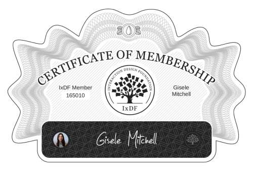Gisele's Certificate of membership