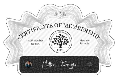 Matthew's Certificate of membership