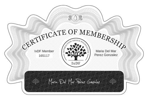 María's Certificate of membership