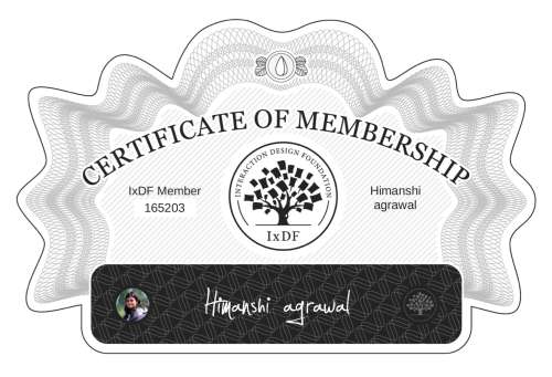 Himanshi's Certificate of membership