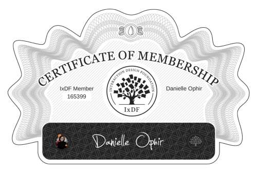 Danielle's Certificate of membership