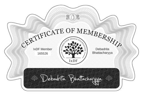 Debadrita's Certificate of membership