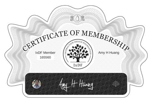 Amy's Certificate of membership