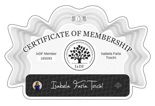 Isabela's Certificate of membership
