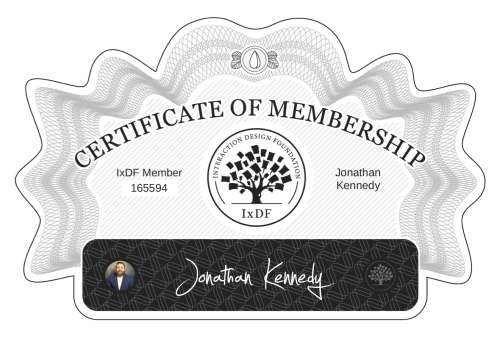 Jonathan's Certificate of membership