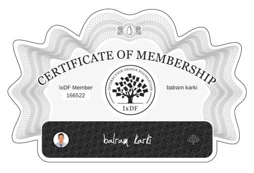 balram's Certificate of membership