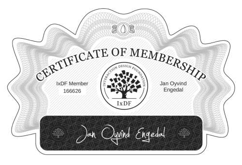 Jan's Certificate of membership