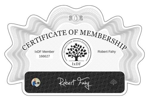 Robert's Certificate of membership
