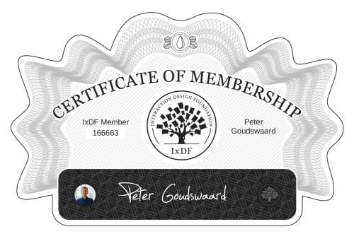 Peter's Certificate of membership