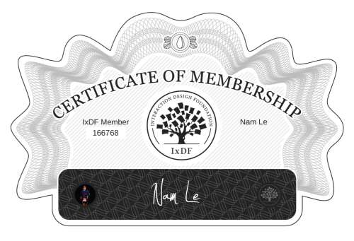 Nam's Certificate of membership