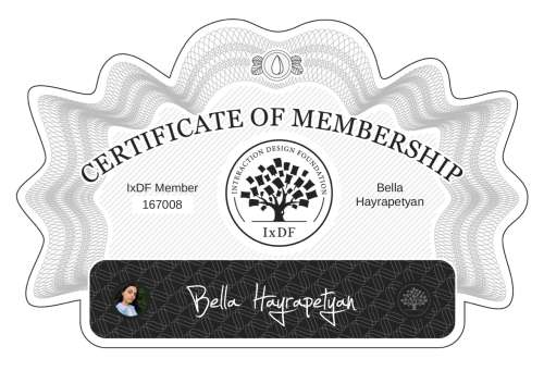 Bella's Certificate of membership