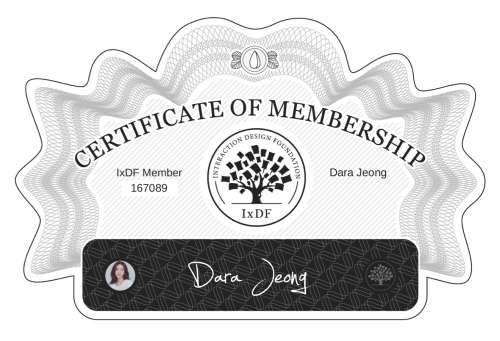 Dara's Certificate of membership