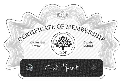 Claudio's Certificate of membership