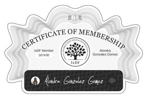 Alondra's Certificate of membership